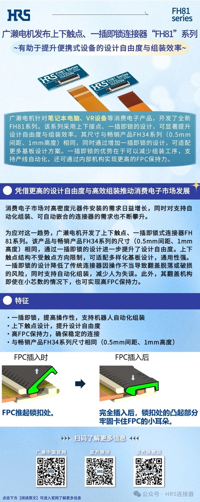 【新品發(fā)布】廣瀨電機發(fā)布上下觸點、一插即鎖連接器“FH81”系列